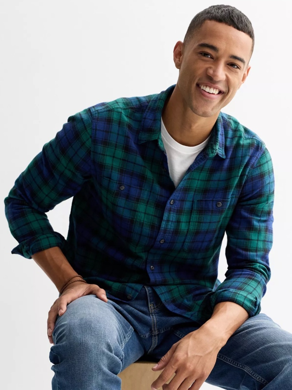 NWT Men's Flannel Shirt Small Plaid